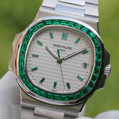 patek philippe nautilus emerald bezel|patek philippe nautilus vintage.